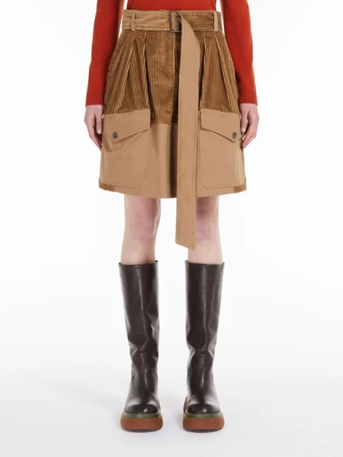 Woman Velvet Skirt Camel Maxmara Skirts