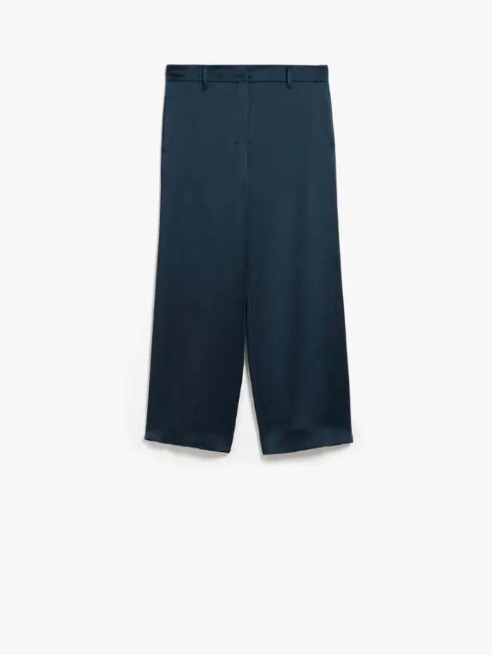 Woman Viscoseblend Satin Trousers Navy Maxmara Trousers Woman Viscoseblend Satin Trousers Navy Maxmara Trousers