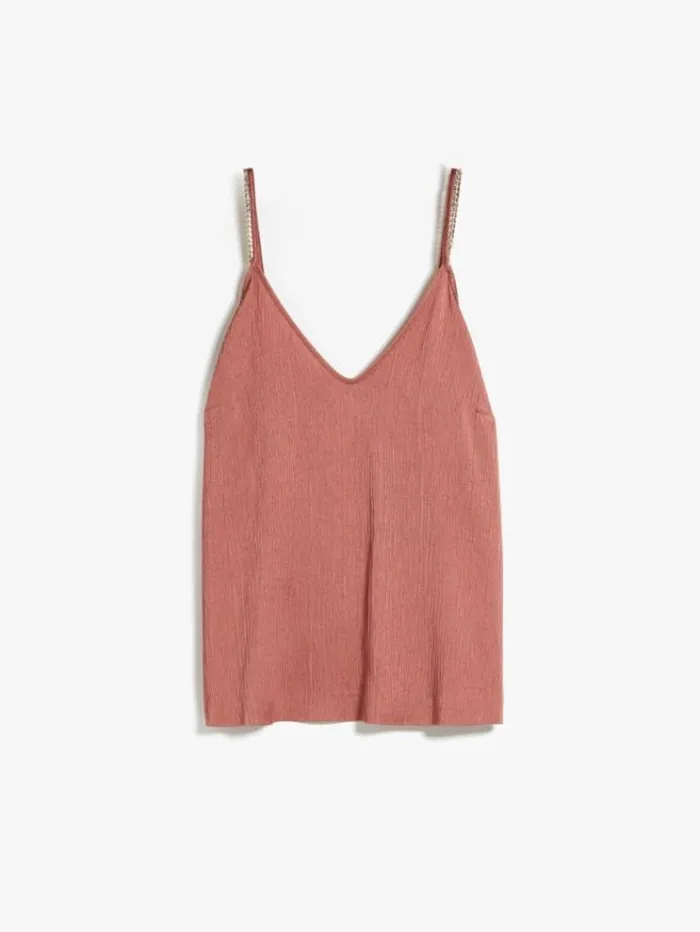 Woman Viscose Crepon Top Rust Maxmara Shirts And Tops Woman Viscose Crepon Top Rust Maxmara Shirts And Tops