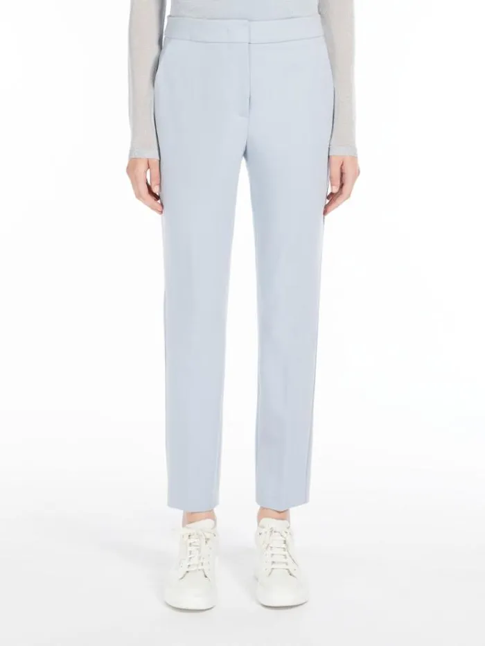 Woman Viscose Jersey Trousers Light Blue Maxmara Trousers