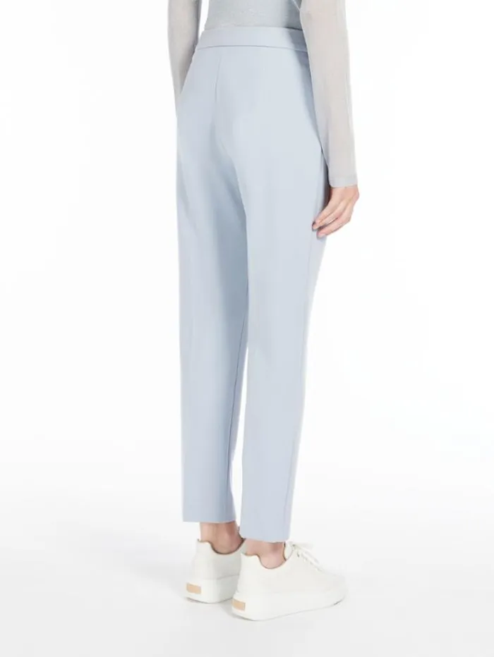 Woman Viscose Jersey Trousers Light Blue Maxmara Trousers Woman Viscose Jersey Trousers Light Blue Maxmara Trousers