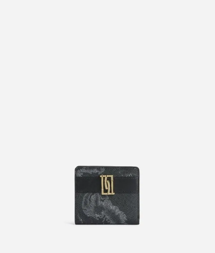 Woman Wallets Alviero Martini 1c Mirror Night Mini Bifold Wallet Black