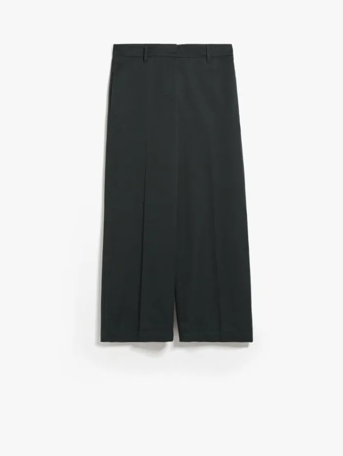 Woman Washed Gabardine Trousers Dark Green Maxmara Trousers Woman Washed Gabardine Trousers Dark Green Maxmara Trousers