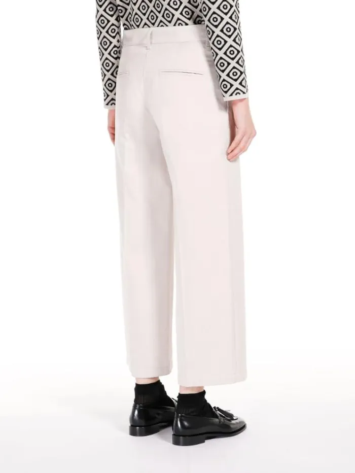 Woman Washed Gabardine Trousers Ecru Maxmara Trousers Woman Washed Gabardine Trousers Ecru Maxmara Trousers