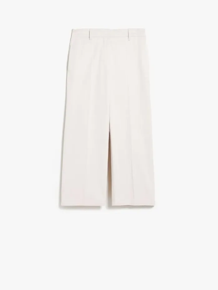 Woman Washed Gabardine Trousers Ecru Maxmara Trousers Woman Washed Gabardine Trousers Ecru Maxmara Trousers