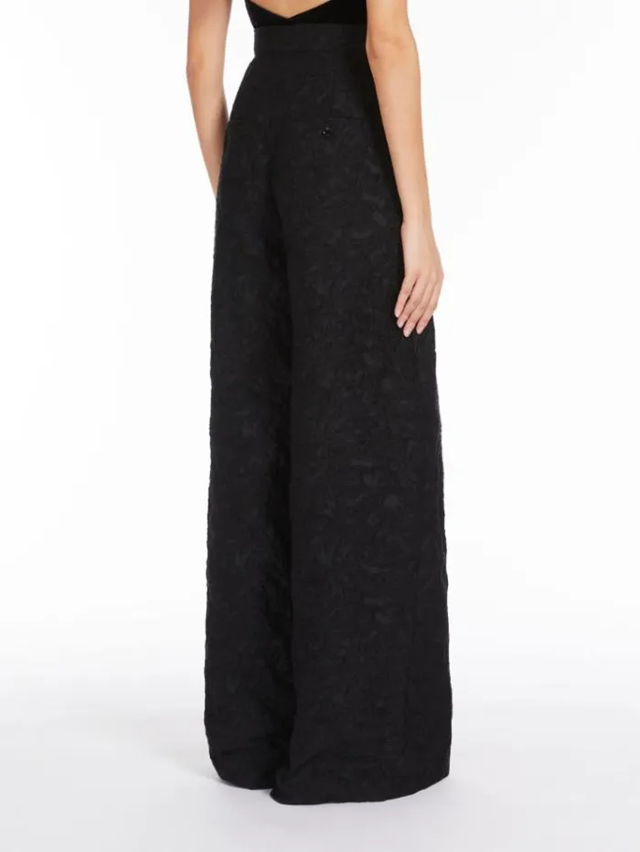 Woman Wide Jacquard Trousers Black Maxmara Trousers Woman Wide Jacquard Trousers Black Maxmara Trousers
