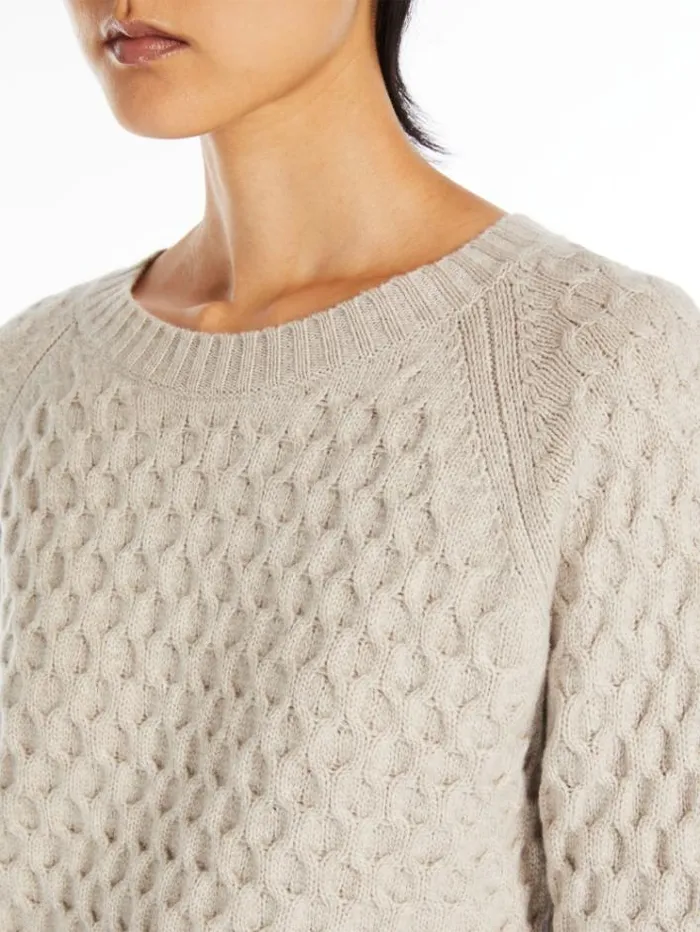 Woman Wool And Cashmere Yarn Sweater Beige Maxmara Knitwear And Sweatshirts Woman Wool And Cashmere Yarn Sweater Beige Maxmara Knitwear And Sweatshirts