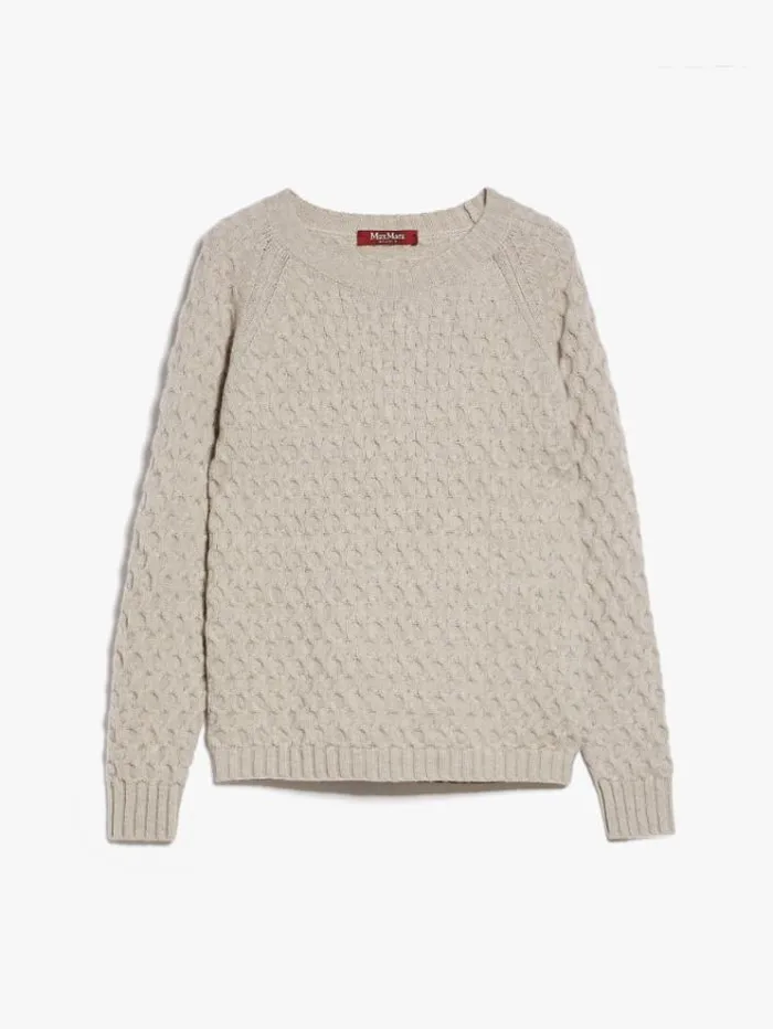 Woman Wool And Cashmere Yarn Sweater Beige Maxmara Knitwear And Sweatshirts Woman Wool And Cashmere Yarn Sweater Beige Maxmara Knitwear And Sweatshirts