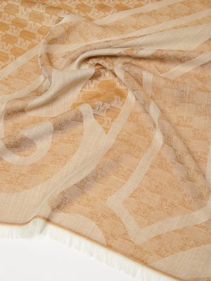 Woman Wool Cotton And Silk Stole Camel Maxmara Scarves And Foulards Woman Wool Cotton And Silk Stole Camel Maxmara Scarves And Foulards