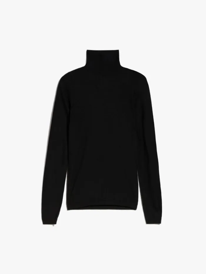Woman Wool Gauze Turtleneck Black Maxmara Knitwear And Sweatshirts Woman Wool Gauze Turtleneck Black Maxmara Knitwear And Sweatshirts