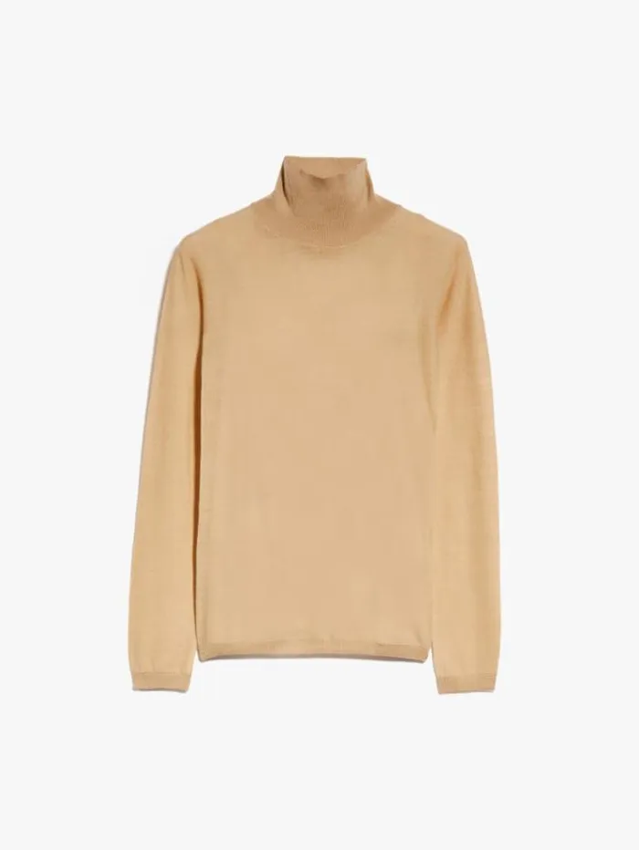 Woman Wool Gauze Turtleneck Honey Maxmara Knitwear And Sweatshirts Woman Wool Gauze Turtleneck Honey Maxmara Knitwear And Sweatshirts