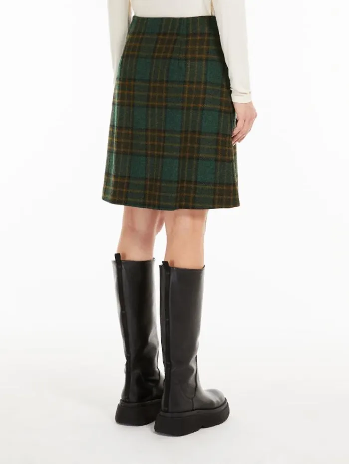 Woman Wool Skirt Dark Green Maxmara Skirts Woman Wool Skirt Dark Green Maxmara Skirts