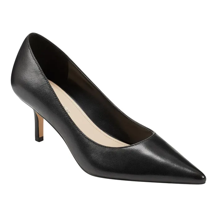 Women Alola Pump Black Leather Marc Fisher Heels and Pumps