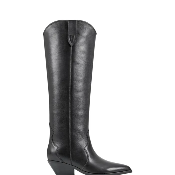 Women Ander Western Boot Black Leather Marc Fisher Casual Boots