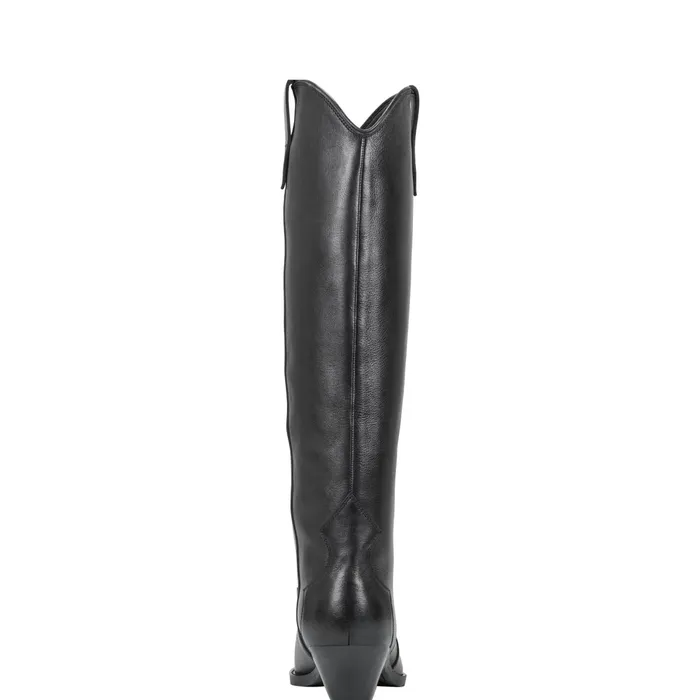 Women Ander Western Boot Black Leather Marc Fisher Casual Boots