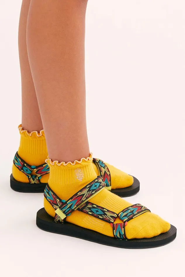 Women Athletic Shoes Free People Ruffle Sport Socks Honey