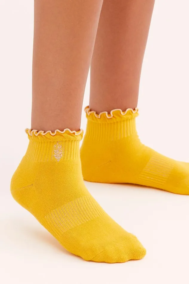 Women Athletic Shoes Free People Ruffle Sport Socks Honey