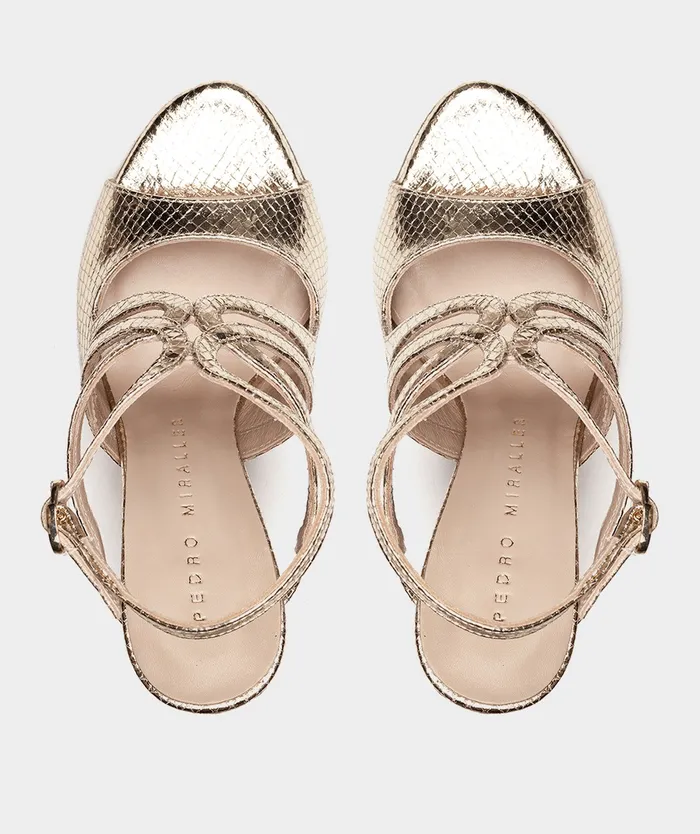 Women Atrani Metallic 8211 Heeled Sandals Pedro Miralles