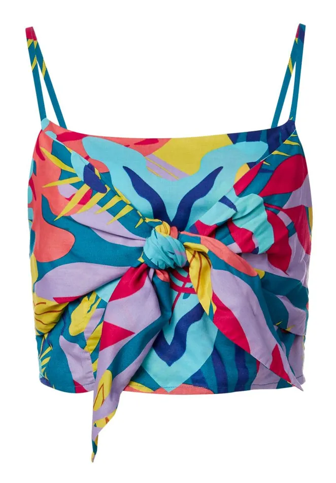 Women Audrey Twist Front Tank Top Rainforest Lake Buffalo David Bitton Tops and Tees