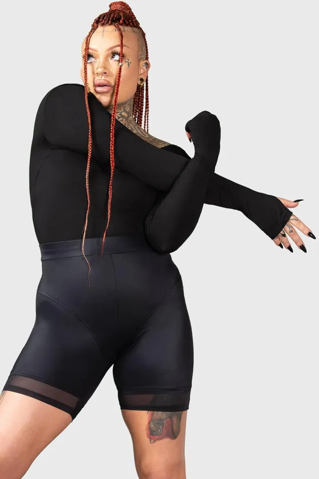 Women Basics Killstar Flexi Demon Long Sleeve Leotard
