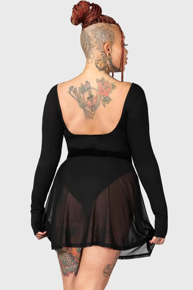 Women Basics Killstar Flexi Demon Long Sleeve Leotard