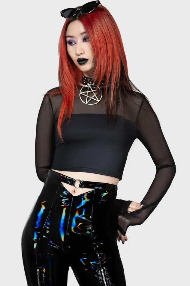 Women Basics Killstar Ghoul Sweat Crop Top