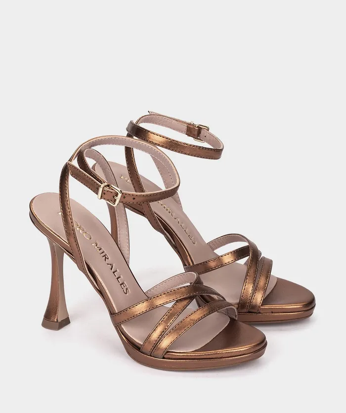 Women Bimenes Metallic 8211 Heeled Sandals Pedro Miralles