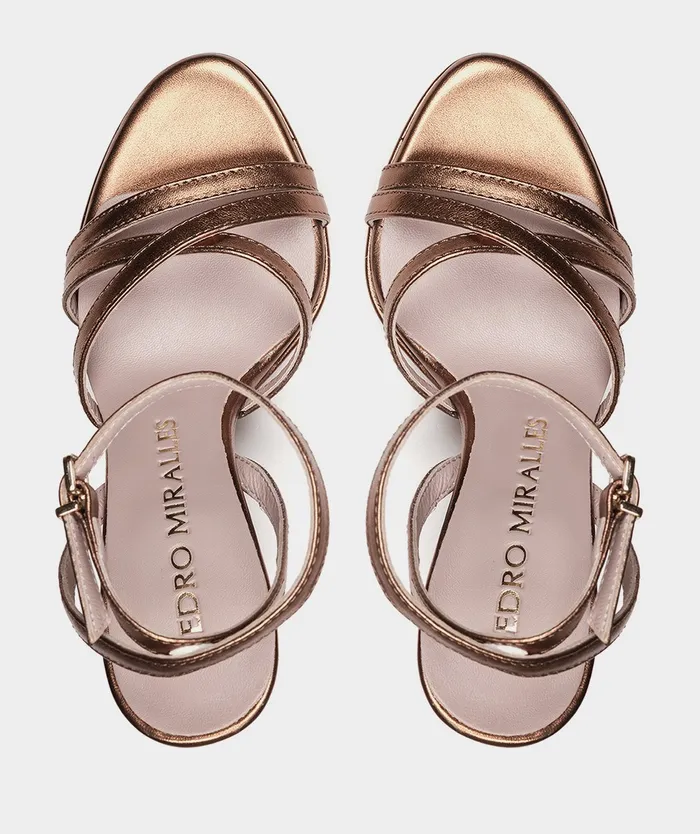 Women Bimenes Metallic 8211 Heeled Sandals Pedro Miralles
