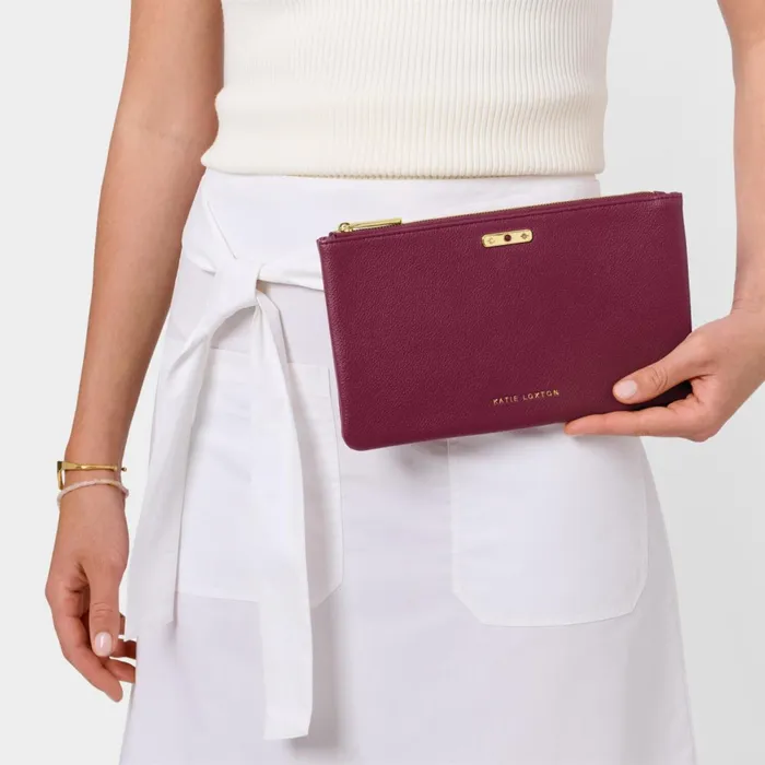 Women Birthstone Collection Katie Loxton January Birthstone Pouch In Deep Red