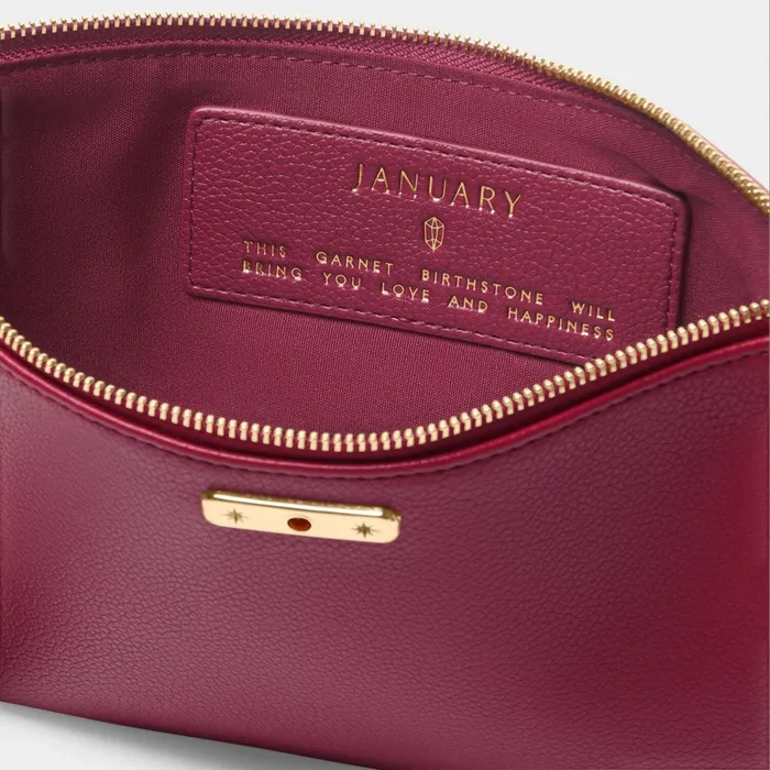 Women Birthstone Collection Katie Loxton January Birthstone Pouch In Deep Red