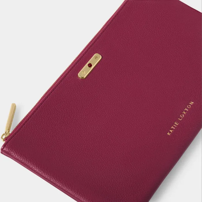 Women Birthstone Collection Katie Loxton January Birthstone Pouch In Deep Red