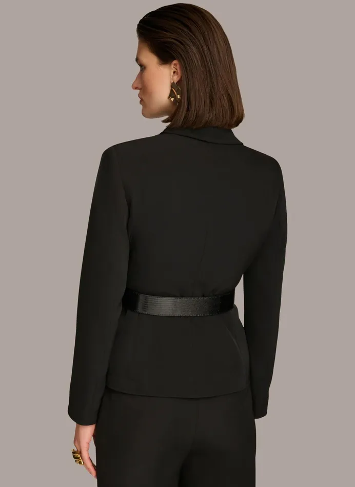 Women Blazers Donna Karan BELTED BLAZER Black
