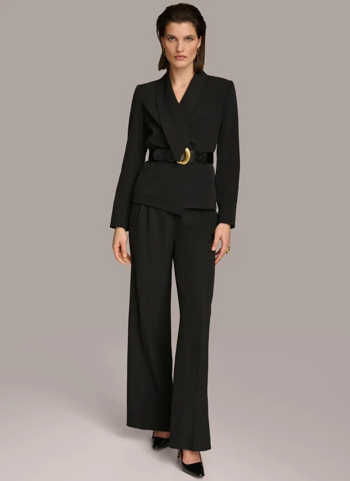 Women Blazers Donna Karan BELTED BLAZER Black