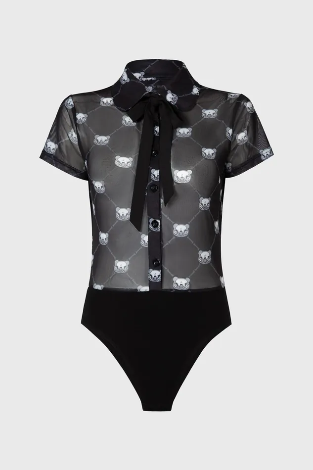 Women Bodysuits Killstar Goth Bear Bodysuit
