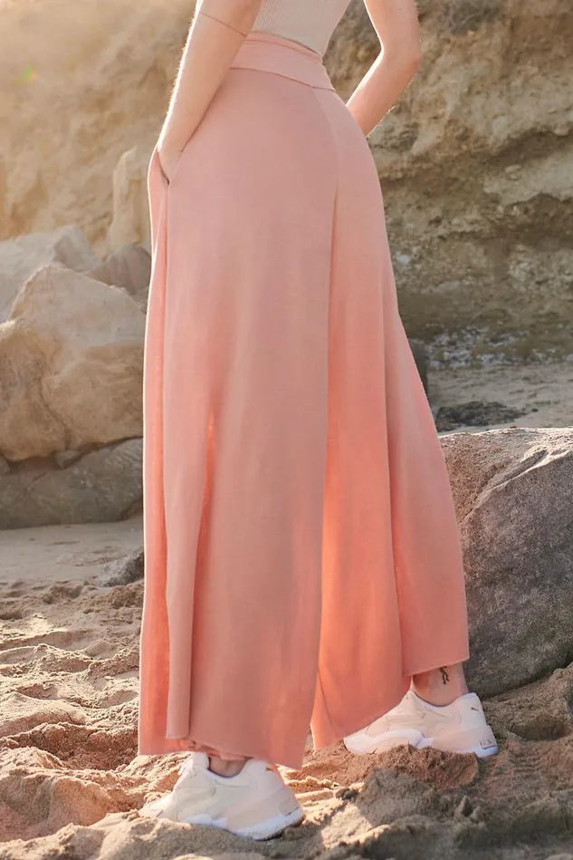 Women Bottoms Free People Wave Rider WideLeg Pants Brushed Apricot
