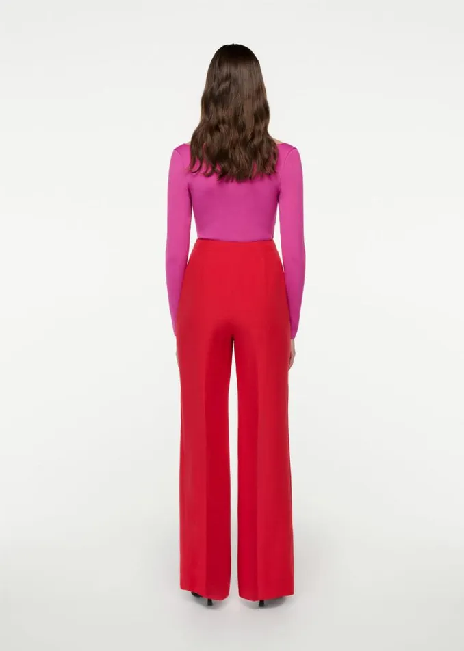 Women Bottoms Roland Mouret Wide Leg Silk Wool Trouser