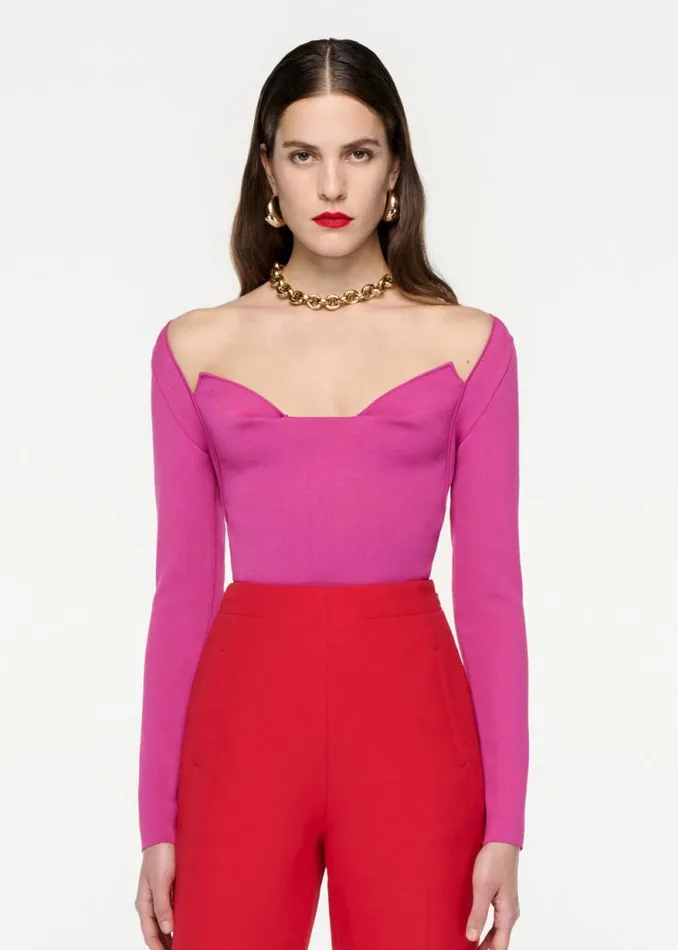 Women Bottoms Roland Mouret Wide Leg Silk Wool Trouser