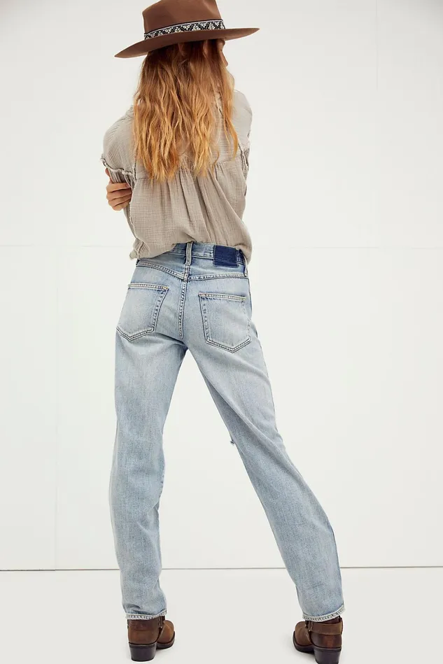 Women Boyfriend Jeans Free People AMO Harlow Jeans New Retro