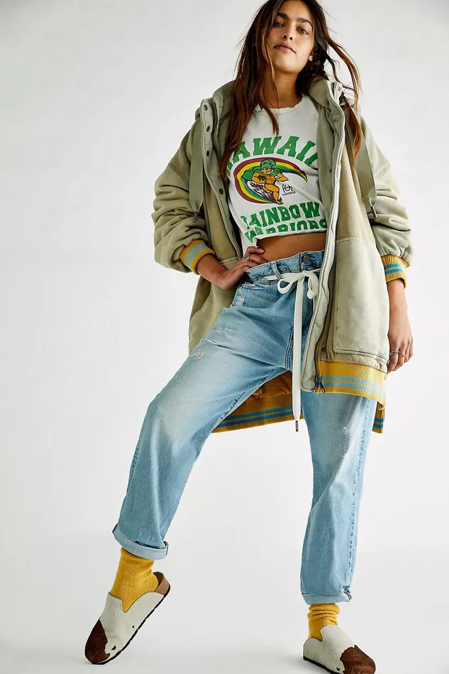 Women Boyfriend Jeans Free People Denimist Harper Shoelace Jeans Jinx