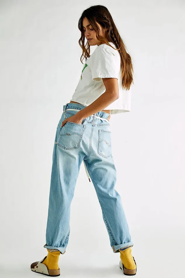 Women Boyfriend Jeans Free People Denimist Harper Shoelace Jeans Jinx