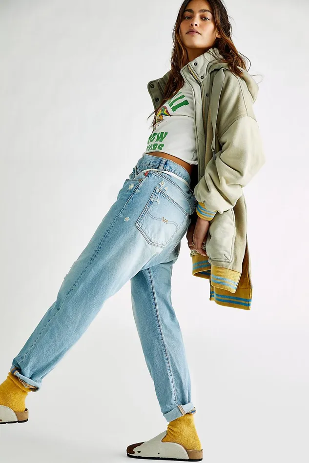 Women Boyfriend Jeans Free People Denimist Harper Shoelace Jeans Jinx