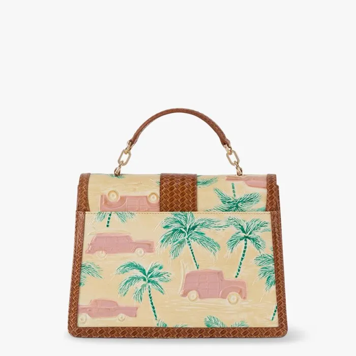 Women Brahmin Satchels Hallie Honey Brown Copa Cabana