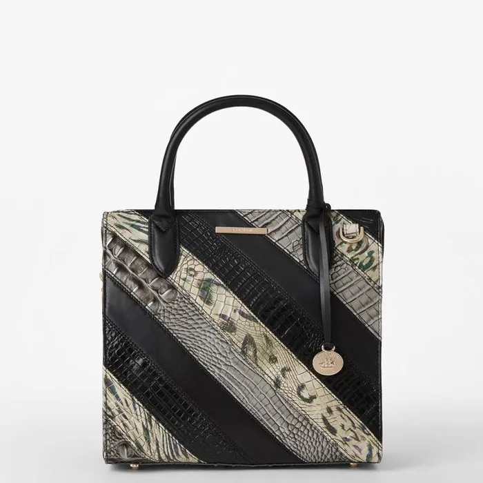 Women Brahmin Satchels Small Caroline Black Flashback