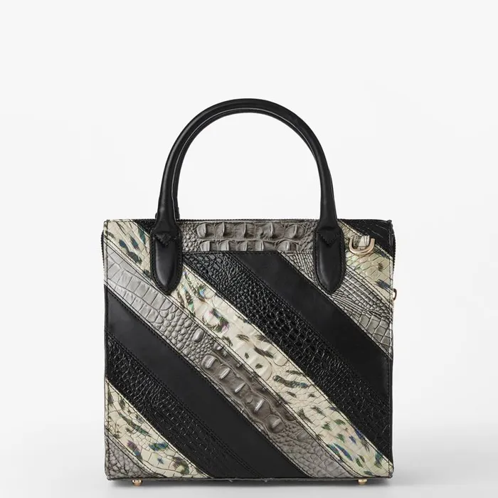 Women Brahmin Satchels Small Caroline Black Flashback