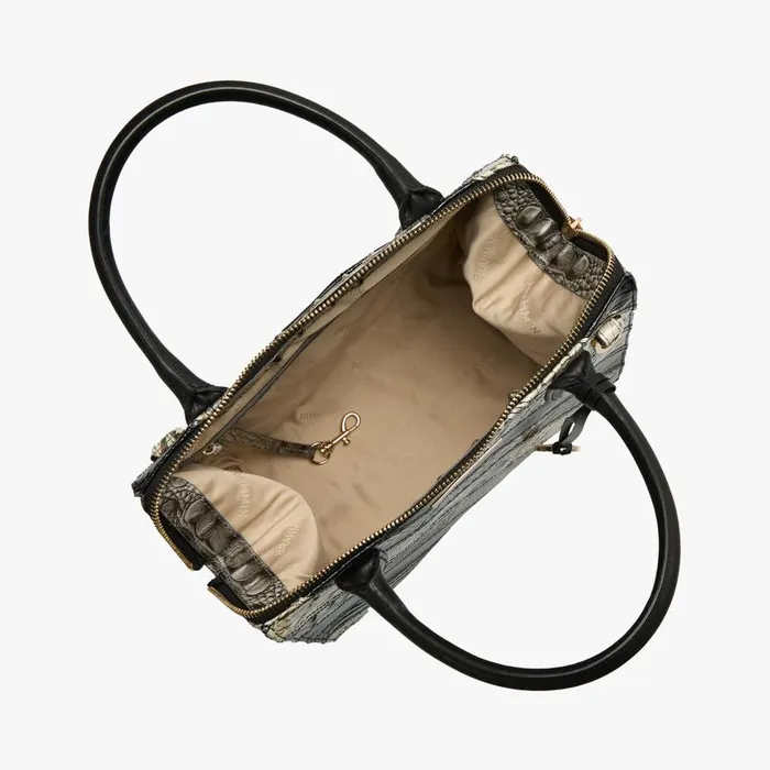 Women Brahmin Satchels Small Caroline Black Flashback
