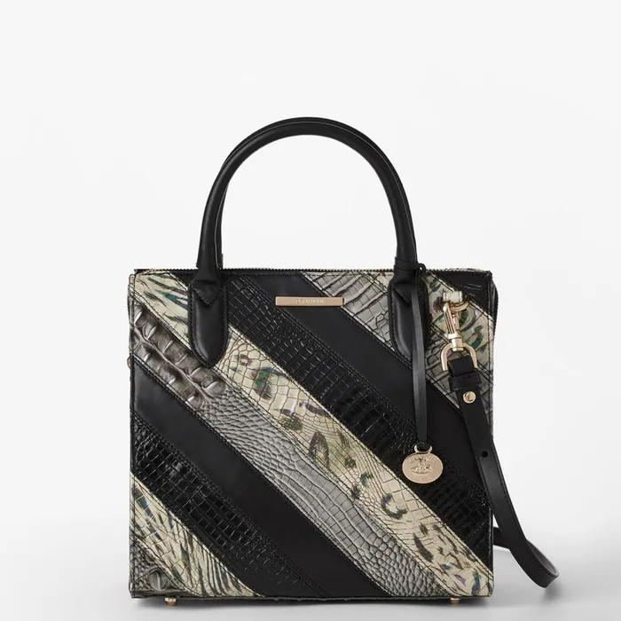 Women Brahmin Satchels Small Caroline Black Flashback