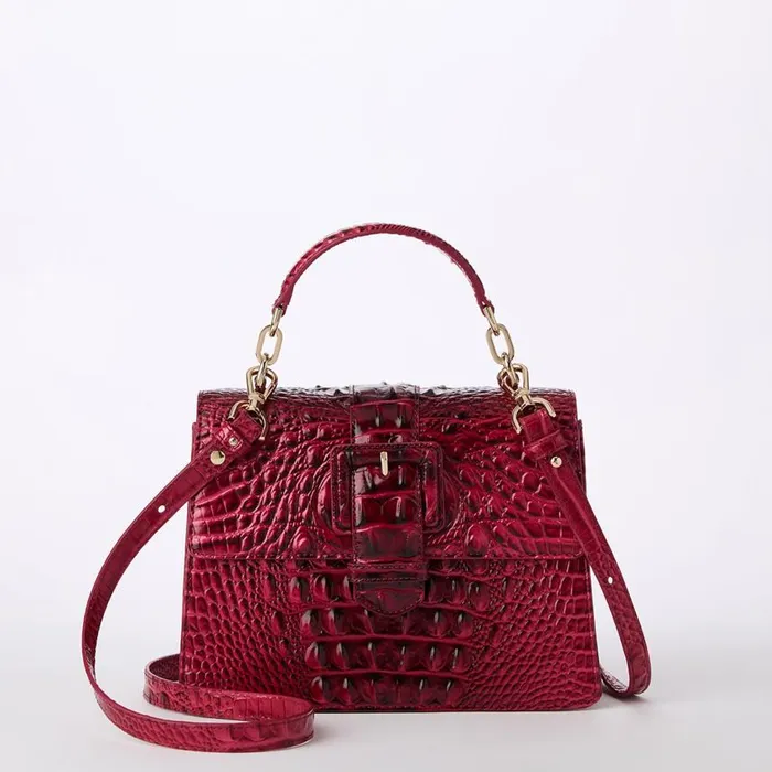 Women Brahmin Satchels Small Hallie Merlot Ombre Melbourne