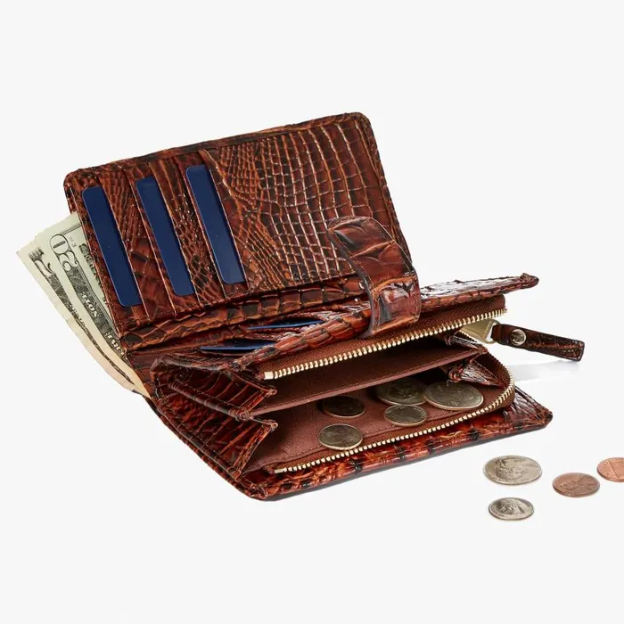 Women Brahmin Wallets and Wristlets Hannah Luggage Brown Leontyne