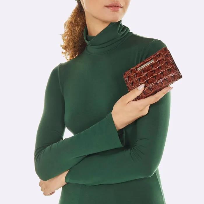 Women Brahmin Wallets and Wristlets Hannah Luggage Brown Leontyne