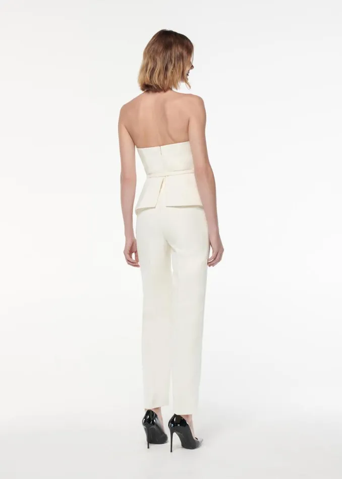 Women Bridal Roland Mouret Strapless Peplum Crepe Jumpsuit